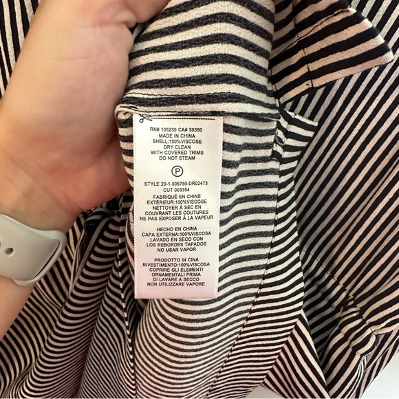 EQUIPMENT FEMME- Lizza Striped Drawstring Shirt Dress Long Sleeve Career Party - Picture 6 of 7